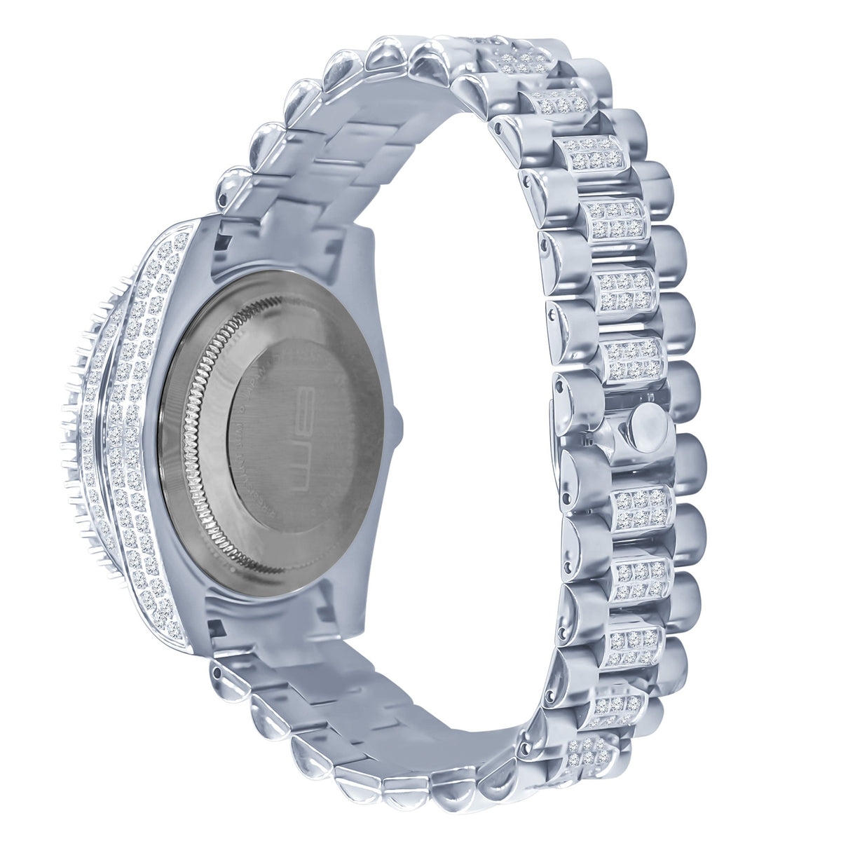 MONARCH Steel Iced Out Watch