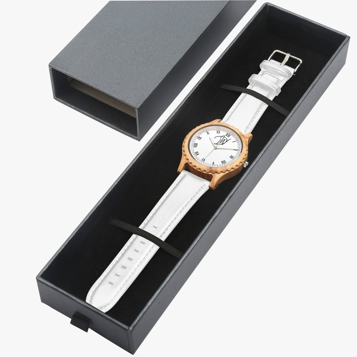 Dripwatch Italian Olive Leather Strap Wooden Watch