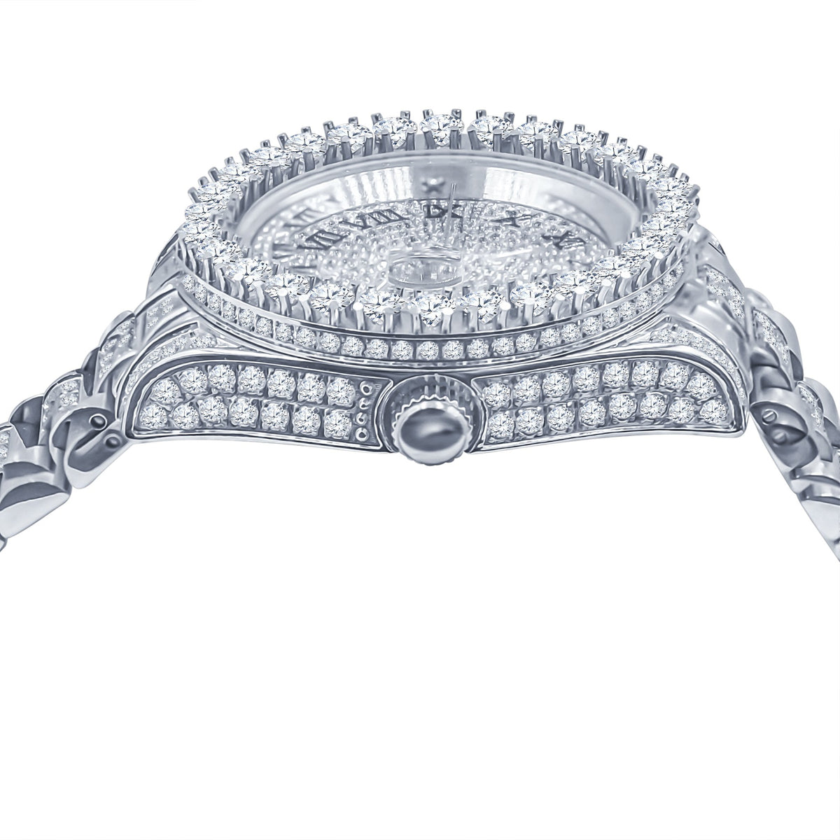 MONARCH Steel Iced Out Watch