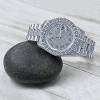 MONARCH Steel Iced Out Watch