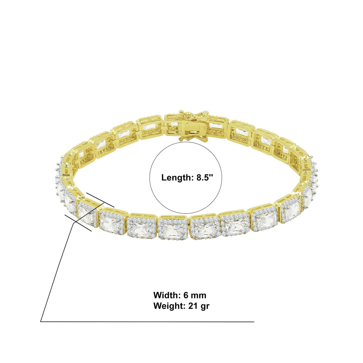 6MM SQUARE TENNIS BRACELET