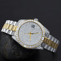 Two Tone Iced Out Dial Watch