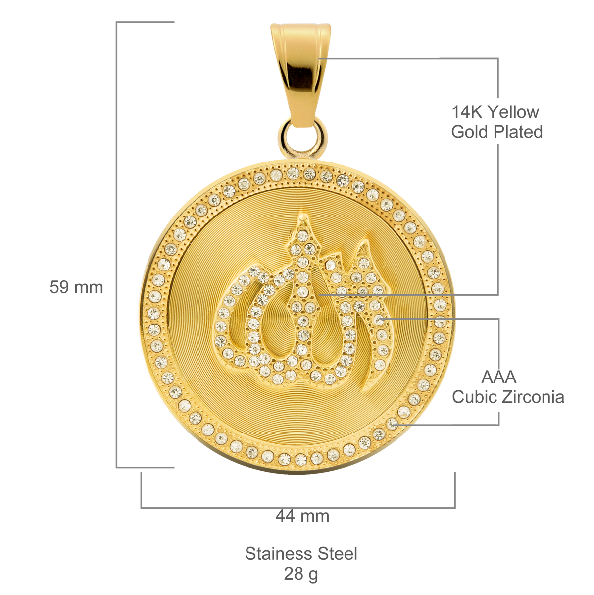 ALLAH Steel Pendant
