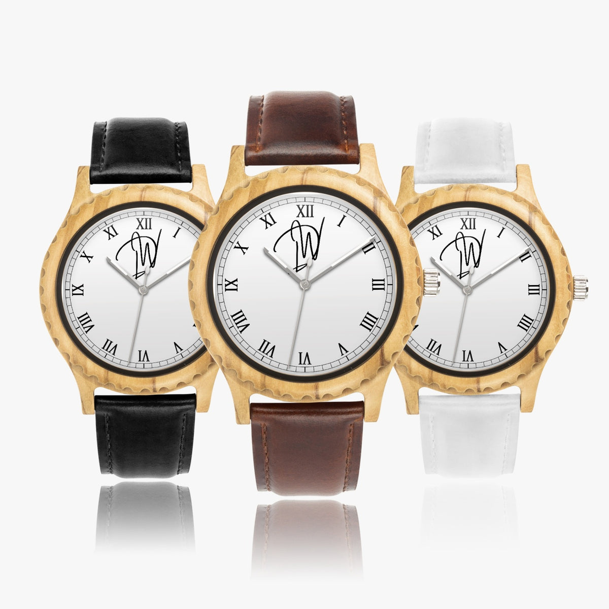 Dripwatch Italian Olive Leather Strap Wooden Watch