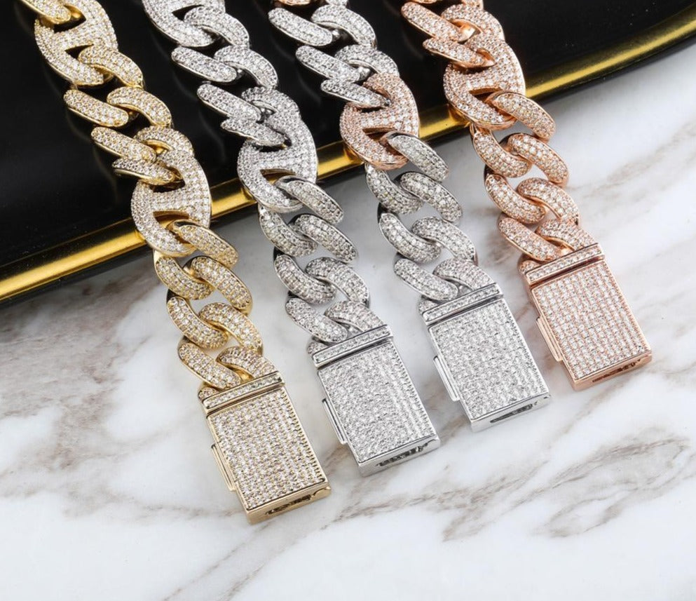 14MM ICED OUT GUCCI LINK BRACELET