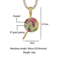 Iced Out Multicolor Lollipop Pendant
