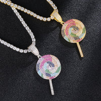 Iced Out Multicolor Lollipop Pendant