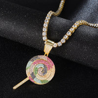 Iced Out Multicolor Lollipop Pendant