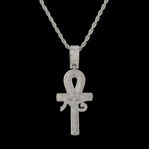 Iced Out Horus Eye Ankh Cross