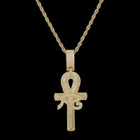 Iced Out Horus Eye Ankh Cross