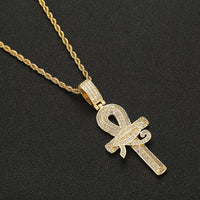 Iced Out Horus Eye Ankh Cross