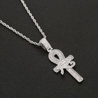 Iced Out Horus Eye Ankh Cross