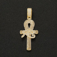Iced Out Horus Eye Ankh Cross
