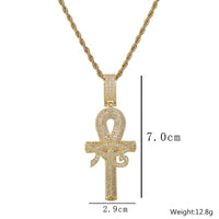 Iced Out Horus Eye Ankh Cross