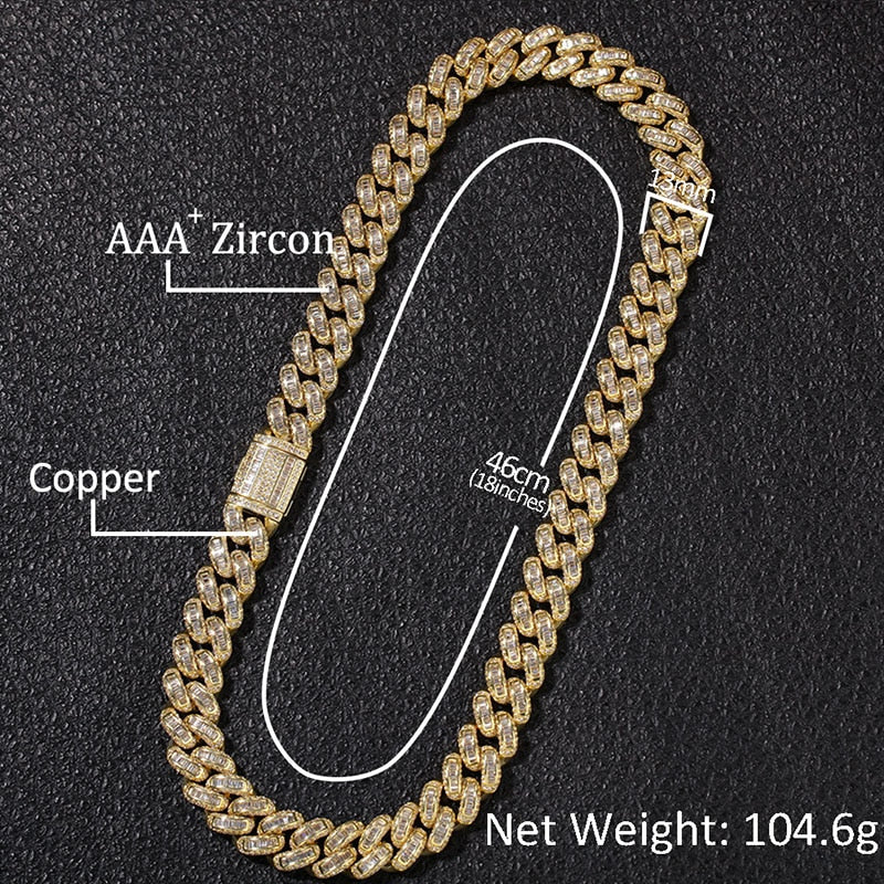 12 MM Baguette Cuban Link Chain