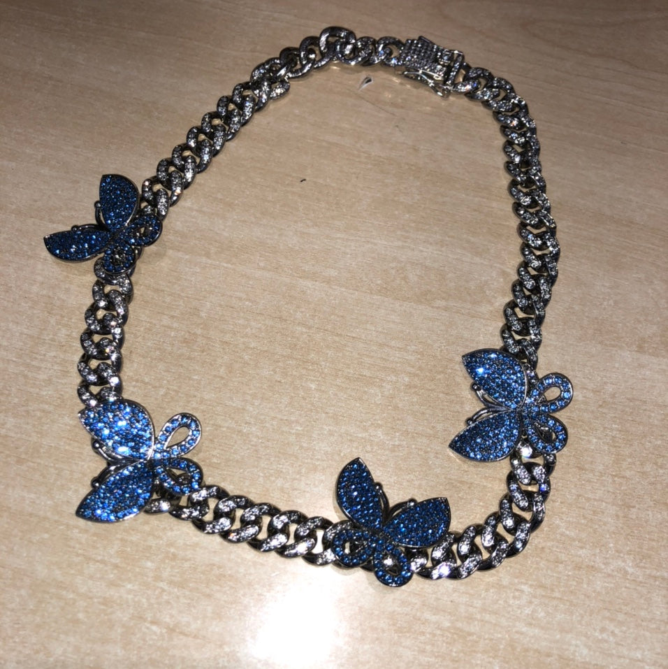 12mm VVS Iced Out Cuban Butterfly Choker