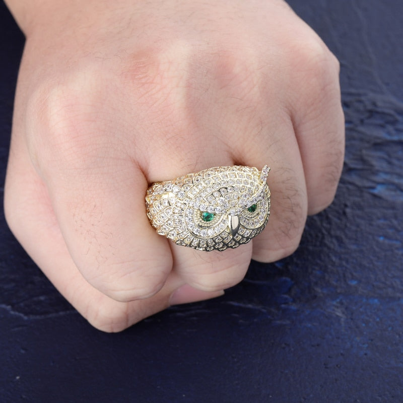 Iced Out Owl Ring