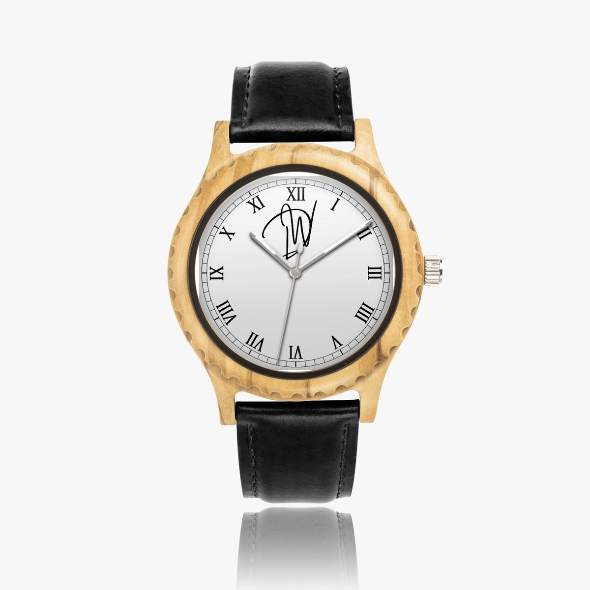 Dripwatch Italian Olive Leather Strap Wooden Watch