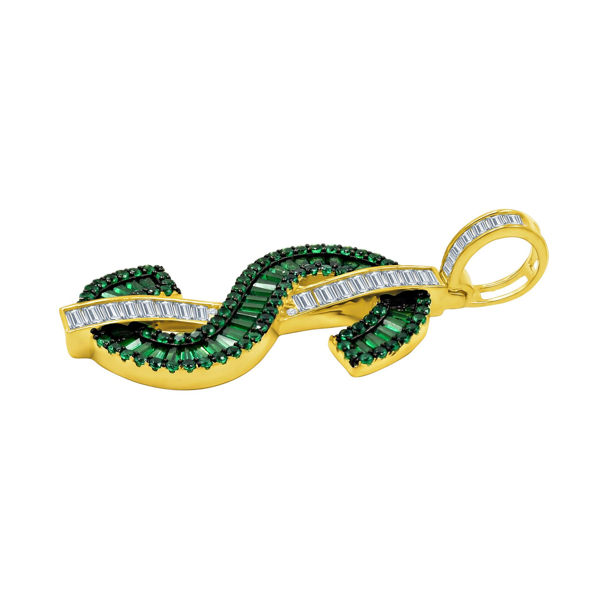 Green Baguette Dollar Pendant
