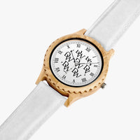 Dripwatch Imperial Pattern Italian Olive Leather Strap Wooden Watch