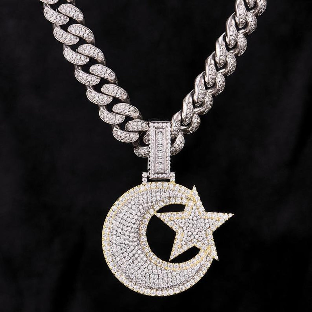 iced-out-half-crescent-moon-925-sterling-silver-pendant-for-men-dripwatch.store