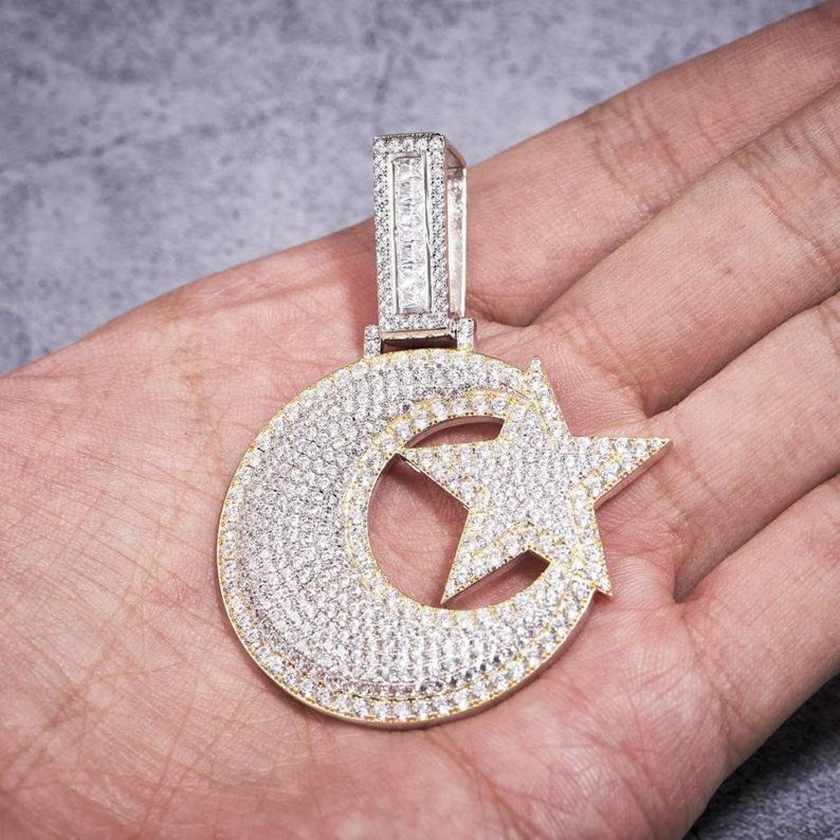 iced-out-half-crescent-moon-925-sterling-silver-pendant-for-men-dripwatch.store
