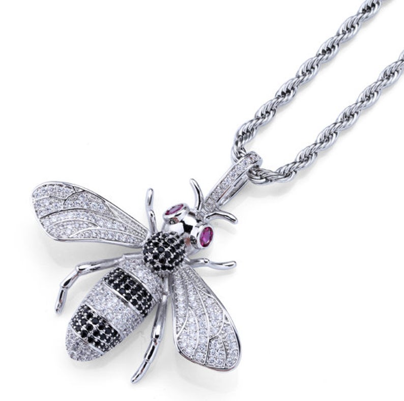 18k-goldwhite-gold-plated-iced-out-killer-bee-pendant-with-rope-chain-dripwatch.store