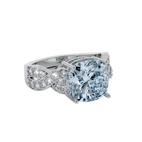 Solitaire Aquamarine 18 Ct Gold Diamond Infinity Ring