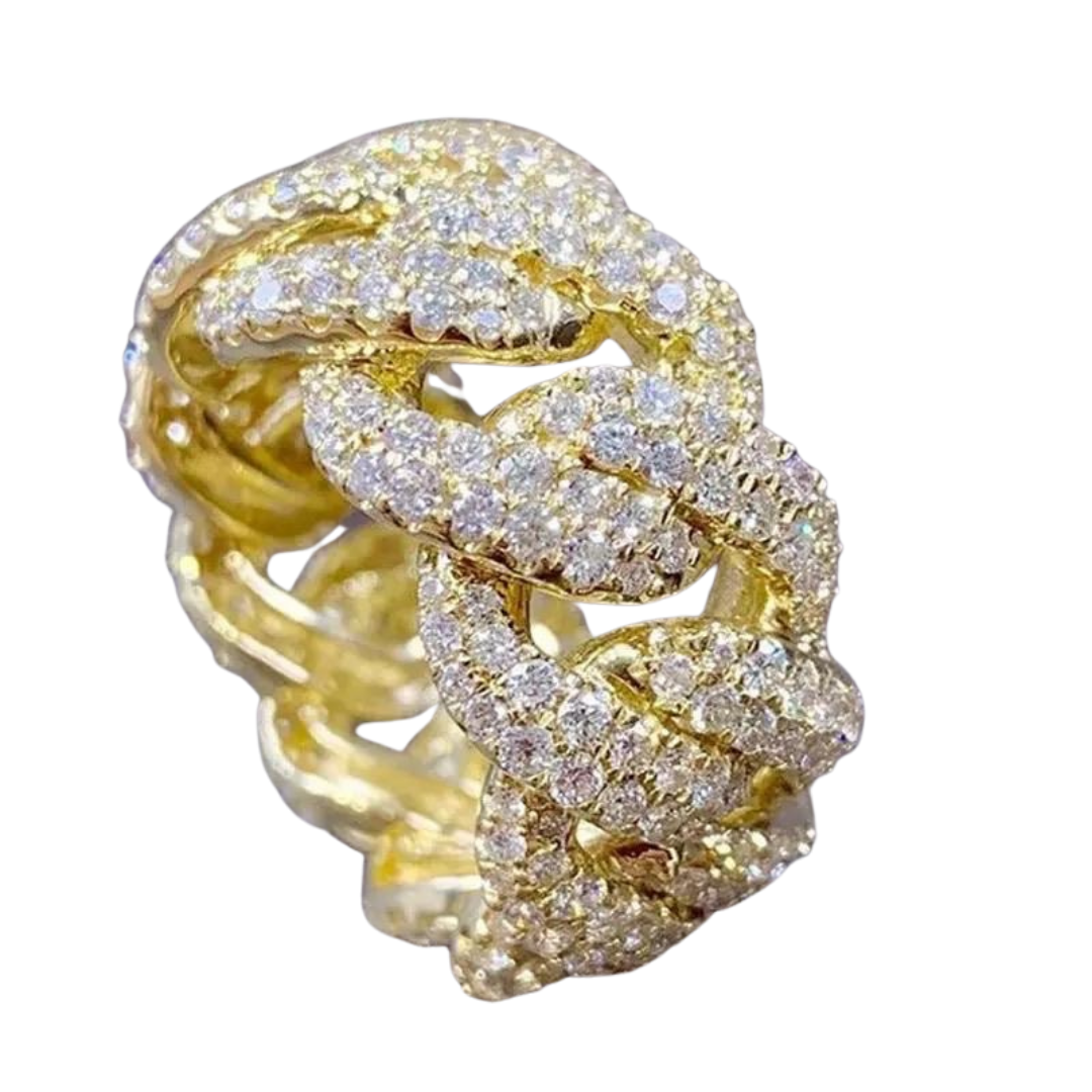 Iced Out Micro Pave Cuban Link Ring