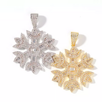 Iced Out Baguette Snowflake Pendant