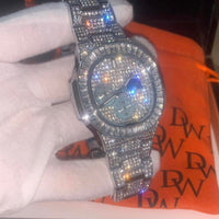 Iced Out Baguette Moonphase Dripwatch