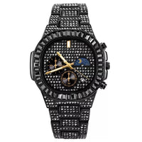 Iced Out Baguette Moonphase Dripwatch