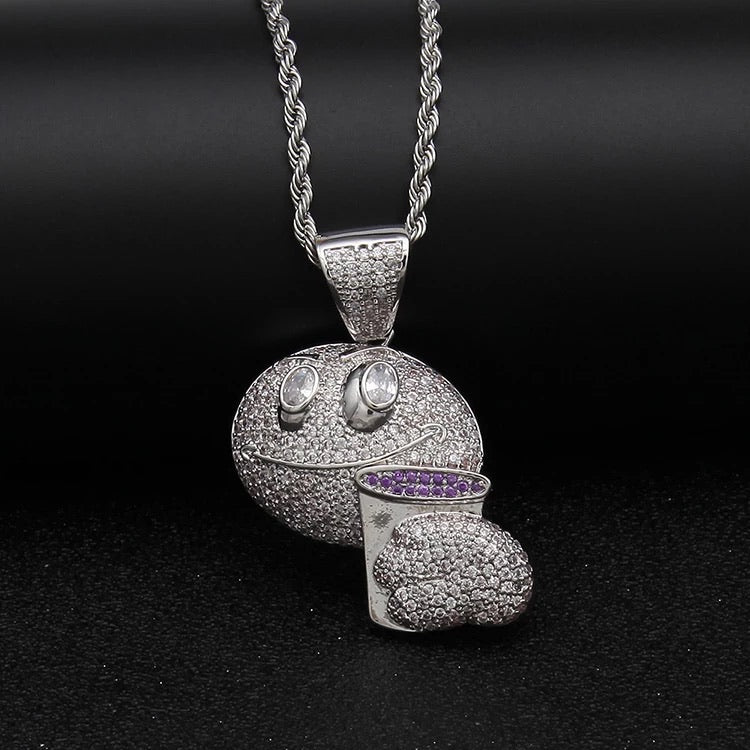 Smiley Purple Soda Pendant 🥤
