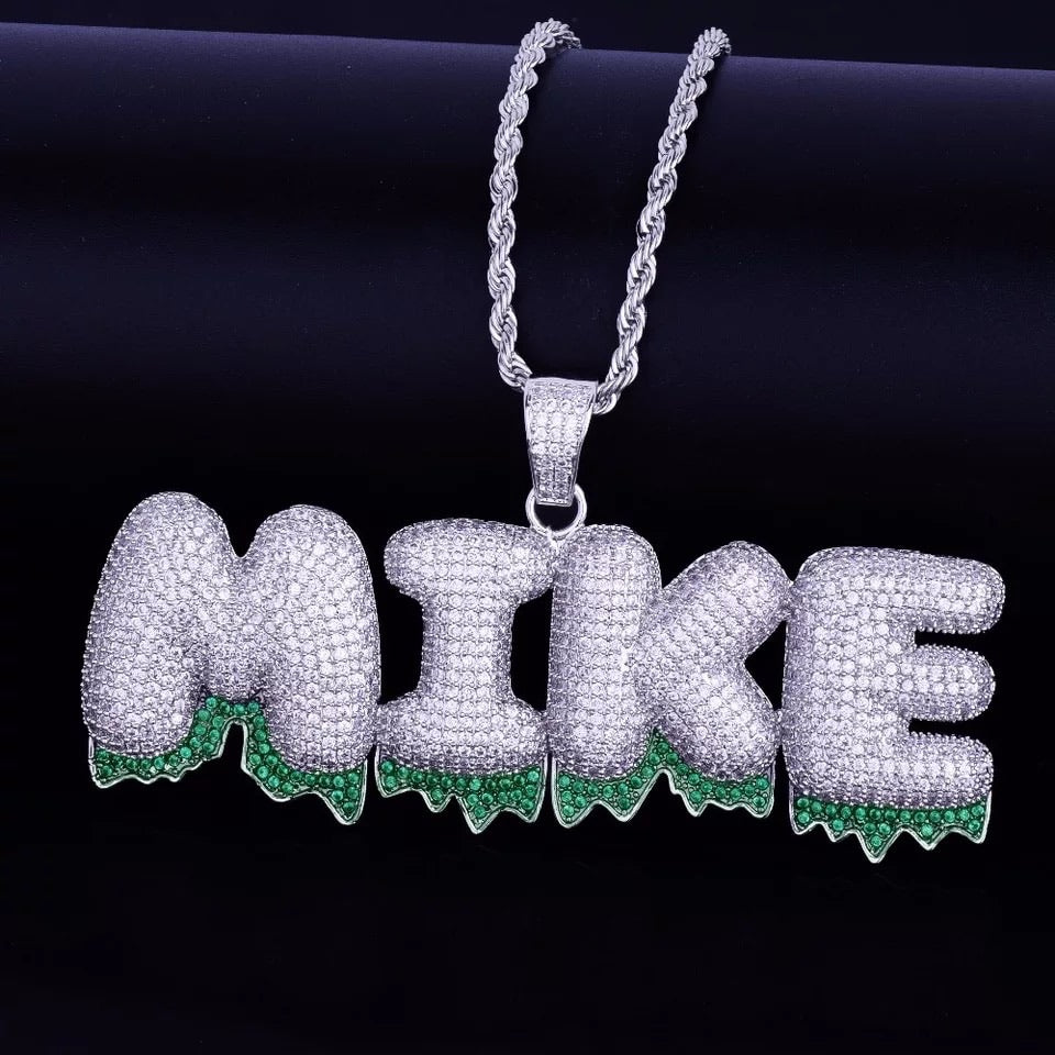 Custom Iced Out Bubble Drip Letter Chain 💧
