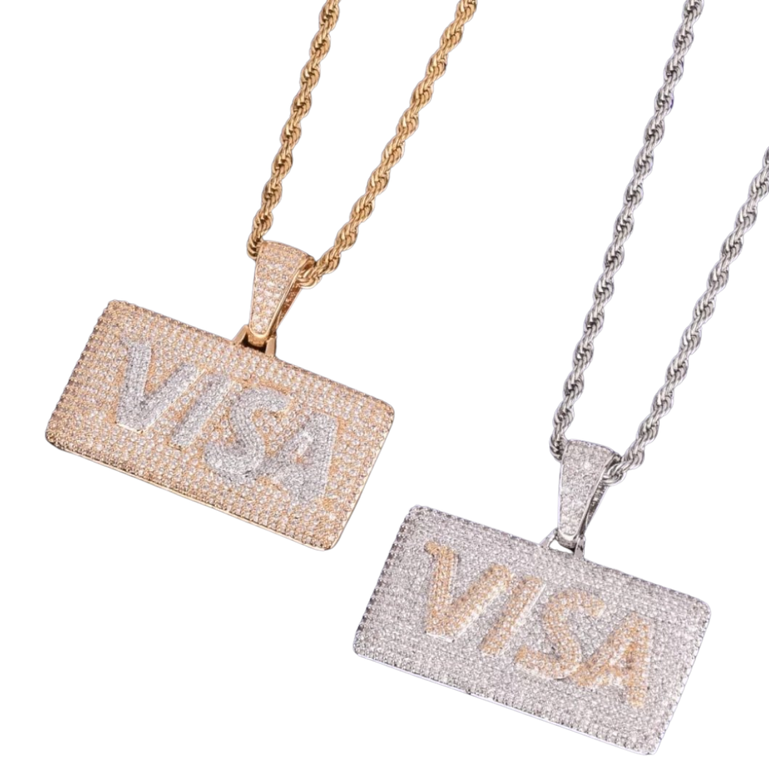 Iced Out VVS VISA Pendant