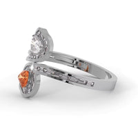 “Toi Et Moi” 18ct Gold Double Heart Baguette Diamond Ring