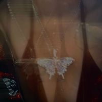 Iced Out Butterfly Design Pendant Cuban Chain Necklace