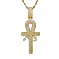 Iced Out Horus Eye Ankh Cross