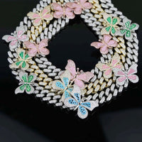 Iced Out Multicolor Butterfly Choker 🦋