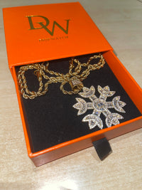 Iced Out Baguette Snowflake Pendant