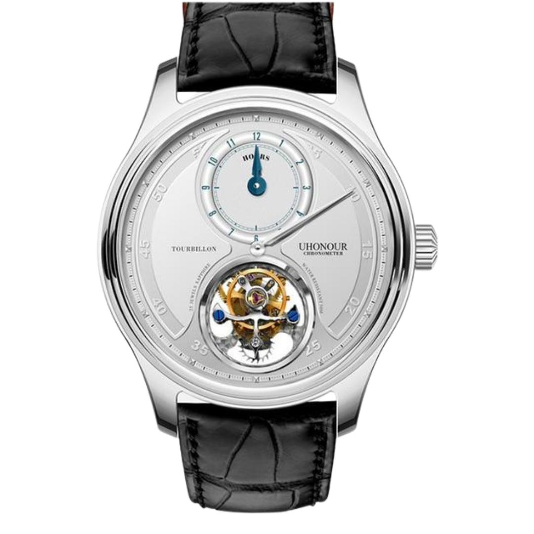 Tourbillon Manual Crocodile Leather Business Mechanical Watch