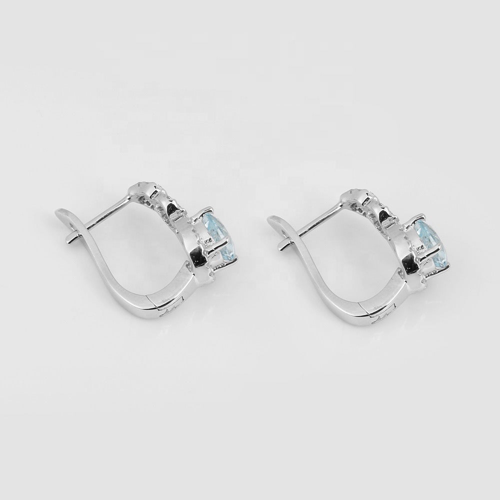 Natural Topaz 925 Sterling Silver Earrings