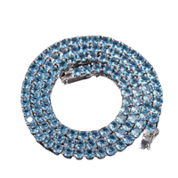 Iced Out Tennis Chain 4mm Necklace Pink & Blue