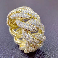 Iced Out Micro Pave Cuban Link Ring