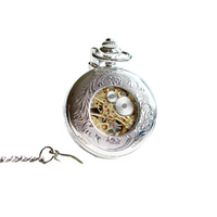 Personalised Roman Skeleton Pocket Watch