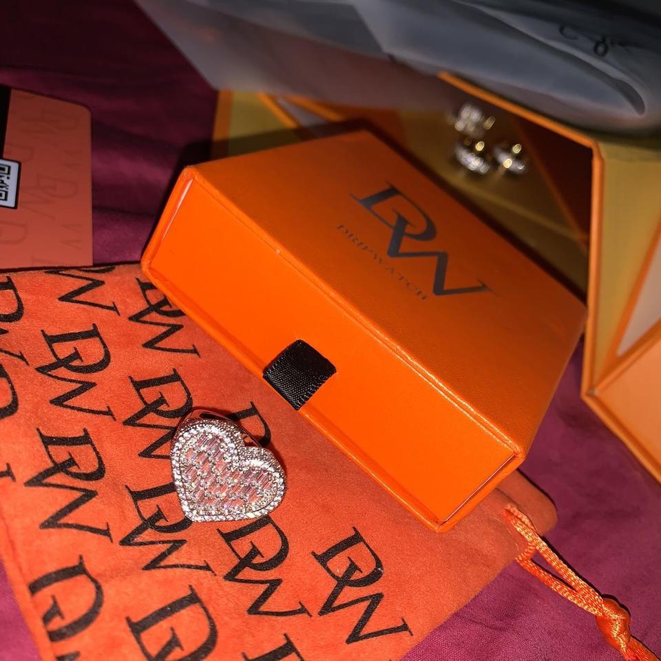Dripwatch Iced Out Baguette Heart Rings