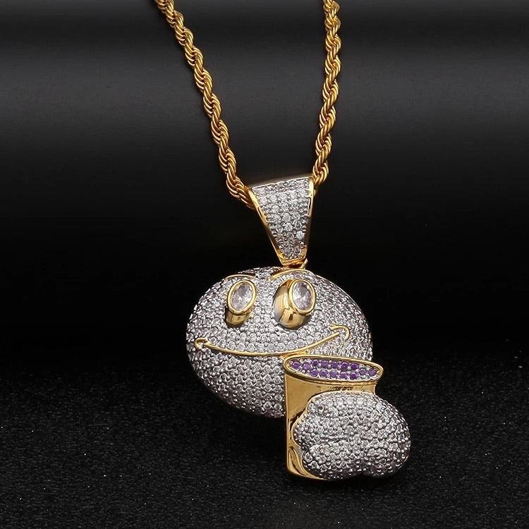 Smiley Purple Soda Pendant 🥤
