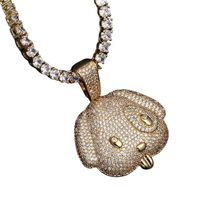 Iced Out Dog Emoji Hip Hop Pendant