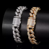 12 MM Baguette Cuban Link Bracelet