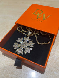 Iced Out Baguette Snowflake Pendant
